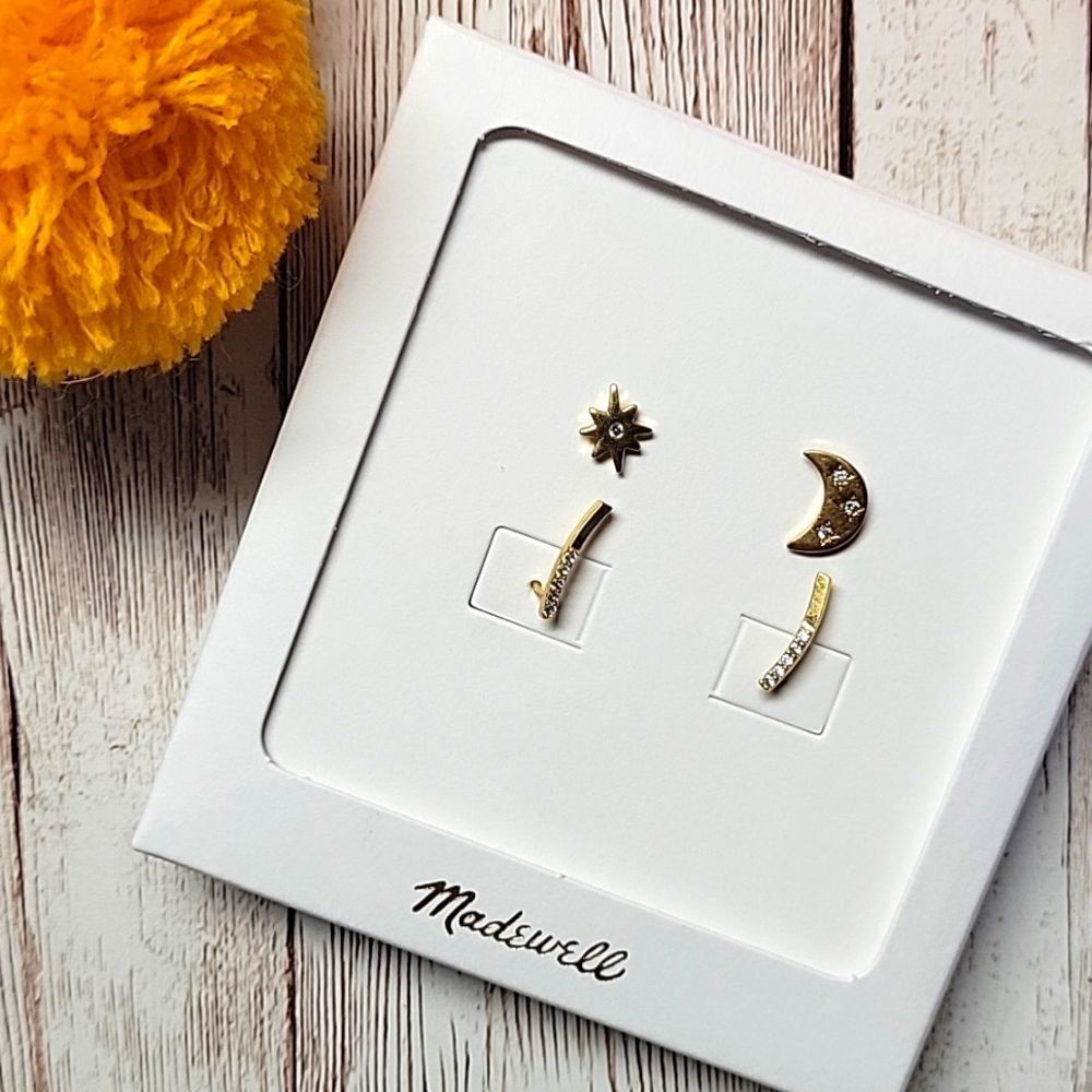Madewell Earrings Star and Moon